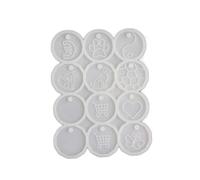 Moule en silicone blanc individualisé en forme de disque simple pour projets d'artisanat Jetons en résine flexible Moules de projet Moules uniques