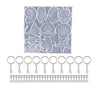 Moule en silicone brillant en forme d'animal marin, porte-clés, pendentif, cadeau de Saint-Valentin, artisanat, moules d'animaux marins pour résine époxy