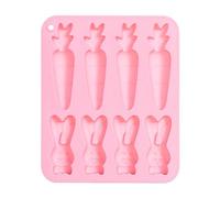 Moule en silicone Bunny Chocolat - Easter Rabbit Carrot Design, Soft Flexible Nonstick Mould, Food Safe DIY Baking Gadget, Easy Cleaning Dessert Form | Creative Pastry Craft Tool, Festive Making