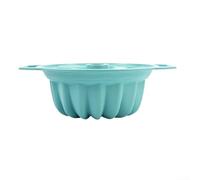 Moule en silicone cannelé pour gâteau avec poignée, non pour un retrait facile des gâteaux et du pain, résistant à la chaleur (bleu)