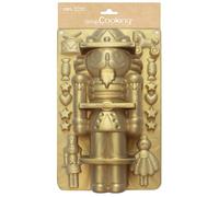 ScrapCooking - Moule en Silicone Casse-Noisette - Moule à Gâteau, Bûche & Biscuits de Noël - Ustensile Souple Pâtisserie - Apte Four & Congélateur - Bonhomme Nutcracker - Doré - 2999