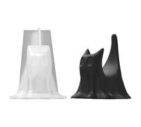Moule en Silicone Chat | Moules 3D Pour Résine Chat Fantôme Debout Décor Gothique - Décoration Maison Créative pour Cire Plâtre Pâte à Modeler Étagère Fenêtre Arbre Cheminée Porche École