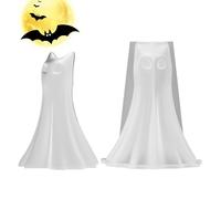 Moule en Silicone Chat, Moules en Silicone Halloween Chats Fantômes Effrayants, Décoration Maison Créative pour Cire Plâtre Pâte à Modeler Étagère Fenêtre Arbre Cheminée Porche École