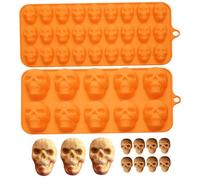 Moule en silicone crâne, 2 pièces moule à glaçons crâne, chocolat en silicone à 10 et 27 cavités pour gommes, gelées, glaçons, biscuits 3D, décorations de cupcakes