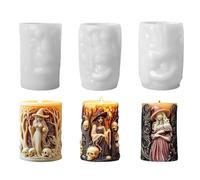 Moule en silicone cylindrique de sorcière, bougie d'aromathérapie | Décoration d'intérieur pour chambre, bureau, école, bureau, appartement, bureau, Thanksgiving, vacances, anniversaire, jour de