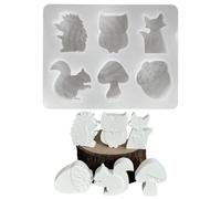 Moule en silicone d'automne - Moules en silicone - Automne - Hérisson - Gland - Champignons - Hibou - Écureuil - Animaux 3D - Moules en plâtre pour mouler des bougies - Moule en silicone pour savon et