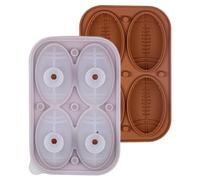 Moule en Silicone de Football | 4 Cavités 3D À Démoulage Facile,Moule en Silicone pour Chocolat - Pour Whisky Café Eau Bar Réfrigérateur Congélateur Chocolat Gâteau Fondant Boule De