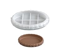 Moule en silicone de forme ovale avec texture de roche pour plateau, vaisselle, artisanat, fabrication de bijoux en résine, motif roche