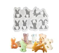 Moule en silicone de lapin de Pâques | 7 cavités Love Heart Rabbit Moule en silicone pour faire du plâtre d'aromathérapie, bougies, chocolat, gelée
