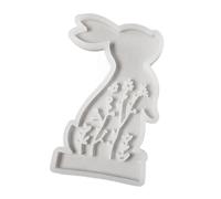 Moule en silicone de lapin pour décoration de bougeoir, moule à fondant en silicone de lapin à motif de fleurs | Moule en silicone de lapin | Outils de décoration de gâteau avec pâte