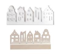 Moule en silicone de maison, moule de maison - Moules en résine époxy maison | Moule en Silicone à cinq cavités pour insertion de maison, en résine époxy, moules de décoration artisanale pour la maiso