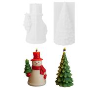 Moule en silicone de Noël, bonhomme de neige, sapin, bougies 3D, moules à mouler en silicone, moules à bougie pour Noël, sapin de Noël, bonhomme de neige, moules d'hiver en silicone, moules à bougies