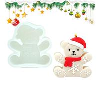 Moule en silicone de Noël en résine, emporte-pièces d'ours, moule à chocolat cire, cupcake, décorations en résine fondante savon