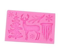Moule en silicone de Noël, moule à gâteau de Noël | Moule fondant d’élan de flocon de neige d’arbre de Noël - Moule antiadhésif à dégagement facile pour savon, gelée, chocolat, bonbons, gâteau