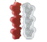 Moule en Silicone de Noël Moule en silicone 3 cavités sapin Père Noël élan | Moule Souple DIY pour Argile pour Plâtre Argile Béton Arts et Artisanat Savon Le père Noël