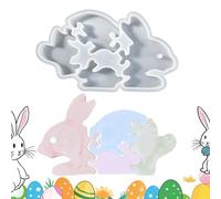 Moule en silicone de Pâques - Moule en silicone pour lapin Ornement pour lapin Moule, Moule léger pour lapin de Pâques, Moules en plâtre, Moule à coulée en silicone pour craie, Cand