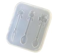 Moule en silicone de qualité alimentaire de qualité supérieure, moules créatifs pour ustensiles de cuisine, couverts en résine faits à la main avec motifs de nœuds et de roses