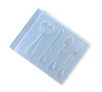 Moule en silicone de qualité alimentaire pour artisanat en résine élégante en forme de cuillère et fourchette Accessoires décoratifs Moule à cuillère et fourchette