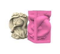 Moule en silicone de qualité alimentaire pour pots de fleurs uniques - Adorable fille - Outil essentiel - Outil essentiel en silicone de qualité alimentaire