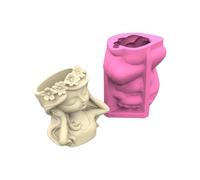 Moule en silicone de qualité alimentaire pour pots de fleurs uniques - Design adorable - Design flexible - Outil essentiel - Moule de jardinière en béton pour plantes