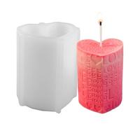 Moule En Silicone De Saint Pour Résine, Moule De Bougie De San,Moules Pour Faire Des Bougies Avec Un Cylindre D'amour Gravé | Moule De Colonne En Silicone 3D Love Pour Fabriquer