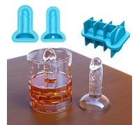 Moule en Silicone Drôle Bac a Glacon drole Moule, Silicone Rigolo Moules a Glacon, Faites vos Propres Glaçons Fantaisie Humour Moules de Cuisson d'outils pour Whisky, Fête, Anniversaire (bleu)