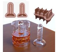 Moule en Silicone Drôle Bac a Glacon drole Moule, Silicone Rigolo Moules a Glacon, Faites vos Propres Glaçons Fantaisie Humour Moules de Cuisson d'outils pour Whisky, Fête, Anniversaire (brun)