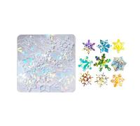 Moule en silicone effet arc-en-ciel exquis pendentifs flocon de neige moules en résine porte-clés époxy décoration de Noël flocon de neige en silicone fournitures d'artisanat bijoux pendentif