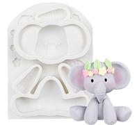 Moule en silicone éléphant pour bonbons, décoration de gâteau, décoration de cupcakes, argile polymère, résine époxy, savon, projets d'artisanat, fabrication de bijoux