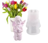 Moule en silicone en forme d'ange de prière - Dimensions : 10,3 x 7,3 cm, 10 x 6,5 cm - Moule à bougie en résine époxy - Outil de bricolage décoratif - Pour fabrication de bougies, de savon, de