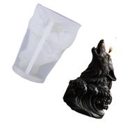 Moule en silicone en forme d'animal pour la fabrication de bougies en forme de tête de loup, savons faits à la main, aromathérapie, décoration en résine