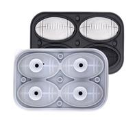 Moule en silicone en forme de ballon de football, quatre cavités, moule de cuisine tridimensionnel, moule à fondant en silicone, pour bar, whisky, cocktails, eau, réfrigérateur, congélateur, gâteau