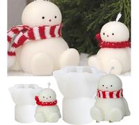 Moule en silicone en forme de bonhomme de neige, moule à bougie Yeti pour savon, cire de soja, bricolage, bricolage, moule en résine de neige, cadeau de mariage, maison, dîner, jours festifs