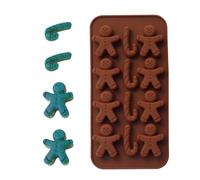 Moule en silicone en forme de bonhomme en pain d'épices, résistant à la température, parfait pour la cuisson de chocolats, bonbons et petits pains d'épices
