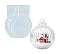 Moule en silicone en forme de boule de Noël pour moulage de résine | Moule en silicone réutilisable pour boules de Noël, pendentifs, bougies et ornements parfumés, design facile à verser pour