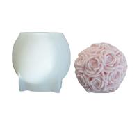 Moule en silicone en forme de boule de rose pour fabrication de savon, craie, ornement, gâteau, fondant, résine époxy, moulage de fleurs, moules pour fabriquer des moules en silicone