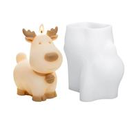 Moule en silicone en forme de cerf en forme de renne de Noël 3D - Outil de moulage en résine - Décoration de fête pour la maison - Décoration de gâteau, bonbons, gelée, argile, présentoir créatif