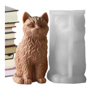 Moule en silicone en forme de chat - Flexible pour résine, savon, fabrication de bougies, loisirs créatifs, chocolat et , fournitures d'art époxy, décoration de bureau créative, avec matériau