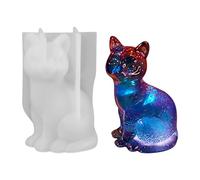Moule en silicone en forme de chat, moule à bougie chat pour mouler, moule en silicone époxy 3D, moule à mouler en silicone, moule à mouler en silicone pour bougies, savon, plâtre, artisanat