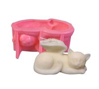 Moule en silicone en forme de chien avec ailes de chat endormi - Moule à bougie DIY - Ailes en silicone - Moule à bougie DIY - Résine époxy - Moule à savon parfumé