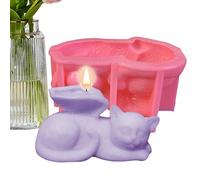 Moule en silicone en forme de chien - Forme animale mignonne - Chat endormi avec ailes - Moule à bougie en résine de - Moule en silicone fait à la main - Décoration d'intérieur mignonne pour