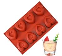 Moule En Silicone En Forme De Coeur | Moule En Silicone 8 Trous - Moules Pour,Pour La Cuisine De La Saint-Valentin Et Des Vacances Décoration De Gâteau Faire Des Bonbons Friandises De Fête Et