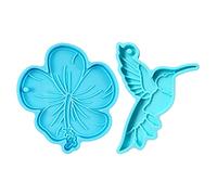 Moule en silicone en forme de colibri pour la fabrication de bijoux et de pendentifs en résine - Outil de décoration de gâteau - Moules en silicone pour décoration de fleurs