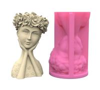 Moule en silicone en forme de couronne de fleurs pour fille - Moules pour pots de fleurs - Vase - Décoration d'intérieur - Moule à crayons