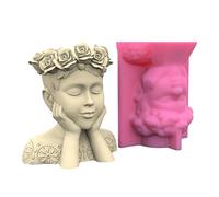 Moule en silicone en forme de couronne pour filles - Décoration de table - Outil de fabrication de pots de fleurs - Facile à nettoyer - Pour la maison, le bureau, les décorations de bureau