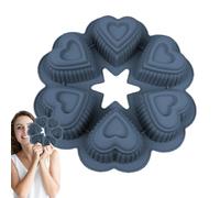 Moule en silicone en forme de cœur à 6 trous | Grands plateaux de cuisson, moule à gâteaux polyvalent en silicone, moules à chocolat pour la cuisson de gâteaux en forme de cœur