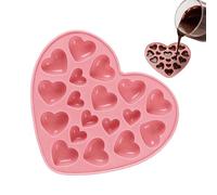 Moule en silicone en forme de cœur - Ensemble de moules à chocolat en silicone en forme de cœur de 6,73 pouces | Moule à bonbons en silicone avec 18 trous et cœurs | Chocolats faits maison