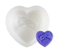 Moule en silicone en forme de cœur | Moule à bougie parfumée, moule de Saint-Valentin, moule de moulage en résine, moules à bougies en résine époxy pour femmes, hommes, amoureux faits à la main