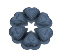 Moule en silicone en forme de cœur | Moule en silicone avec 6 trous - Grands plateaux de cuisson, moule à gâteaux polyvalent en silicone, moules à chocolat pour la cuisson de gâteaux en forme