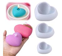 Moule en silicone en forme de cœur pour bougie et savon, moule en silicone pour moulage de résine époxy, béton, cire, plâtre, 3D unique pour la Saint-Valentin, cadeaux et bricolage créatif (5,1 cm)